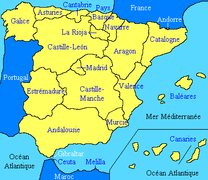 la castille carte espagne - Image